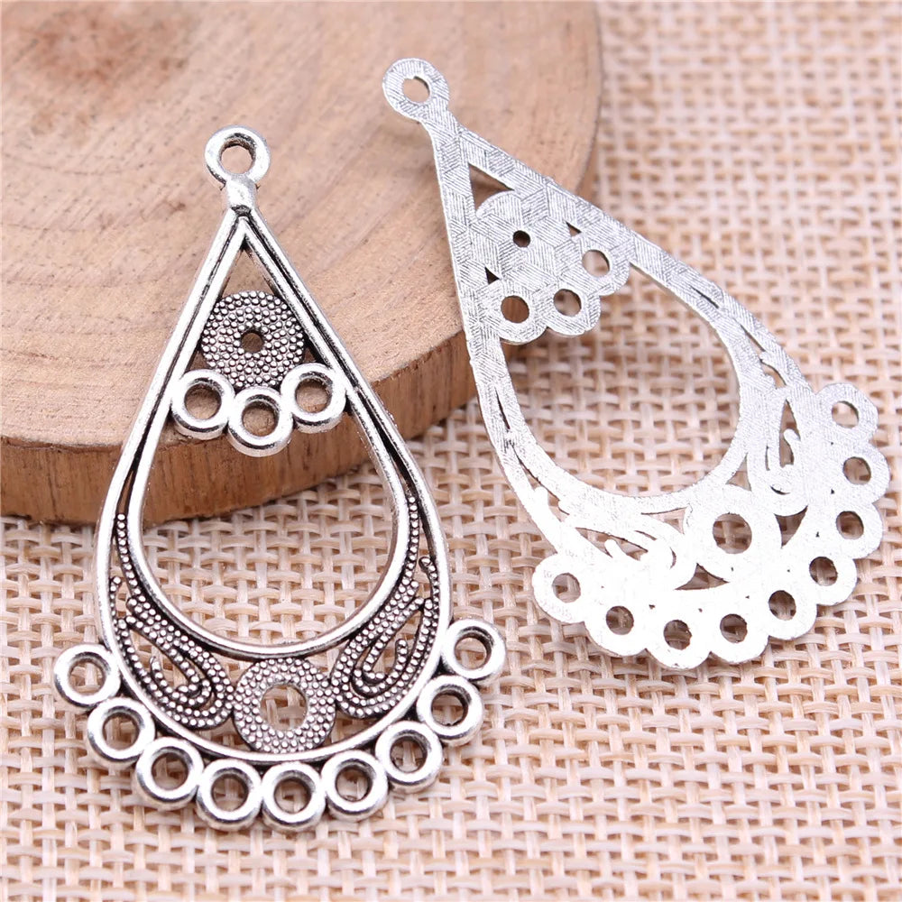 43x27mm 2.2g Multicolor Zinc Alloy Earring Connector Charm for DIY Earrings Jewelry Making