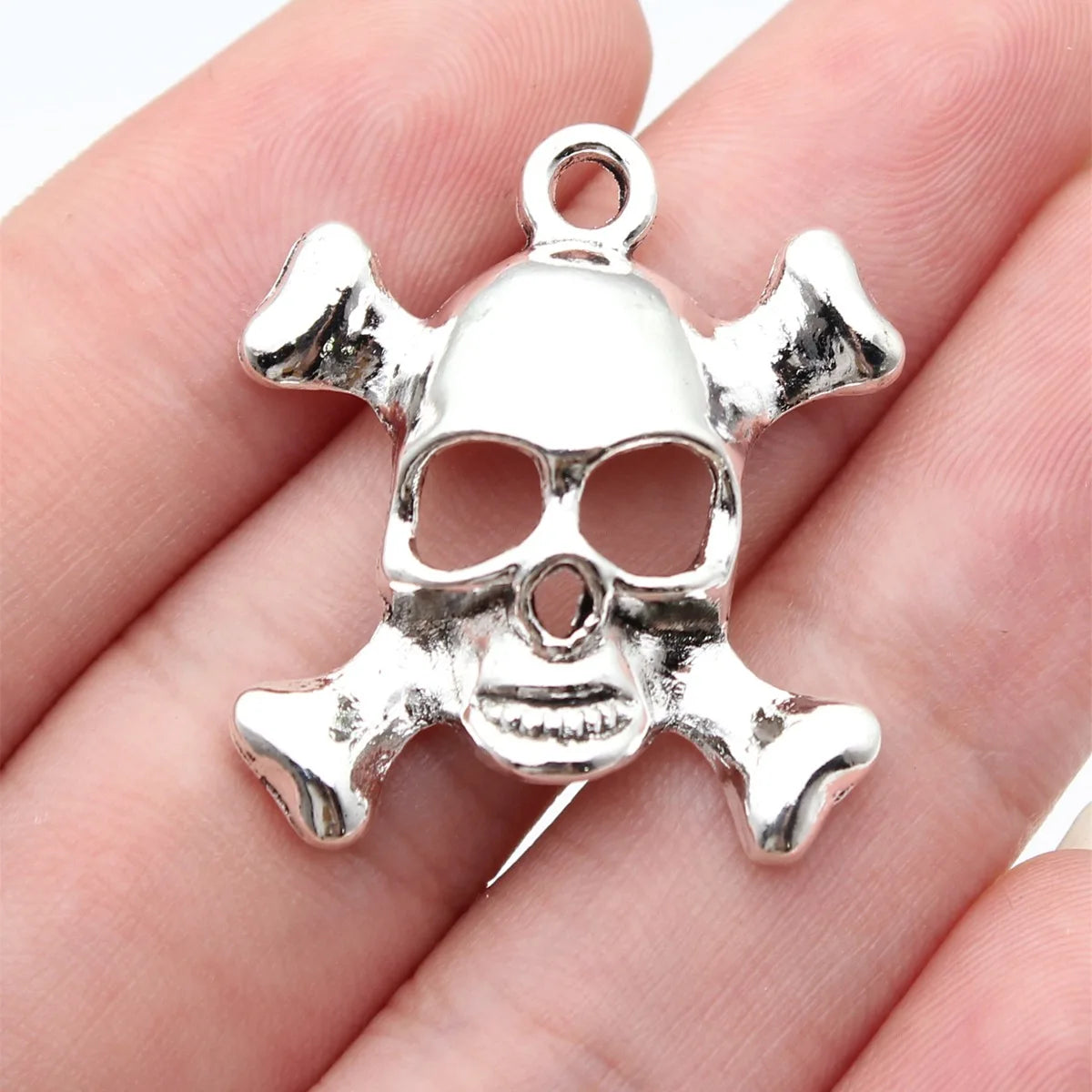 30x26mm 3.9g Antique Silver Zinc Alloy Skull Charm Pendant for DIY Bracelet Necklace Jewelry Making