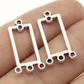 22x12mm 0.9g Antique Silver Zinc Alloy Rectangle Earring Connector Charm for DIY Jewelry Making