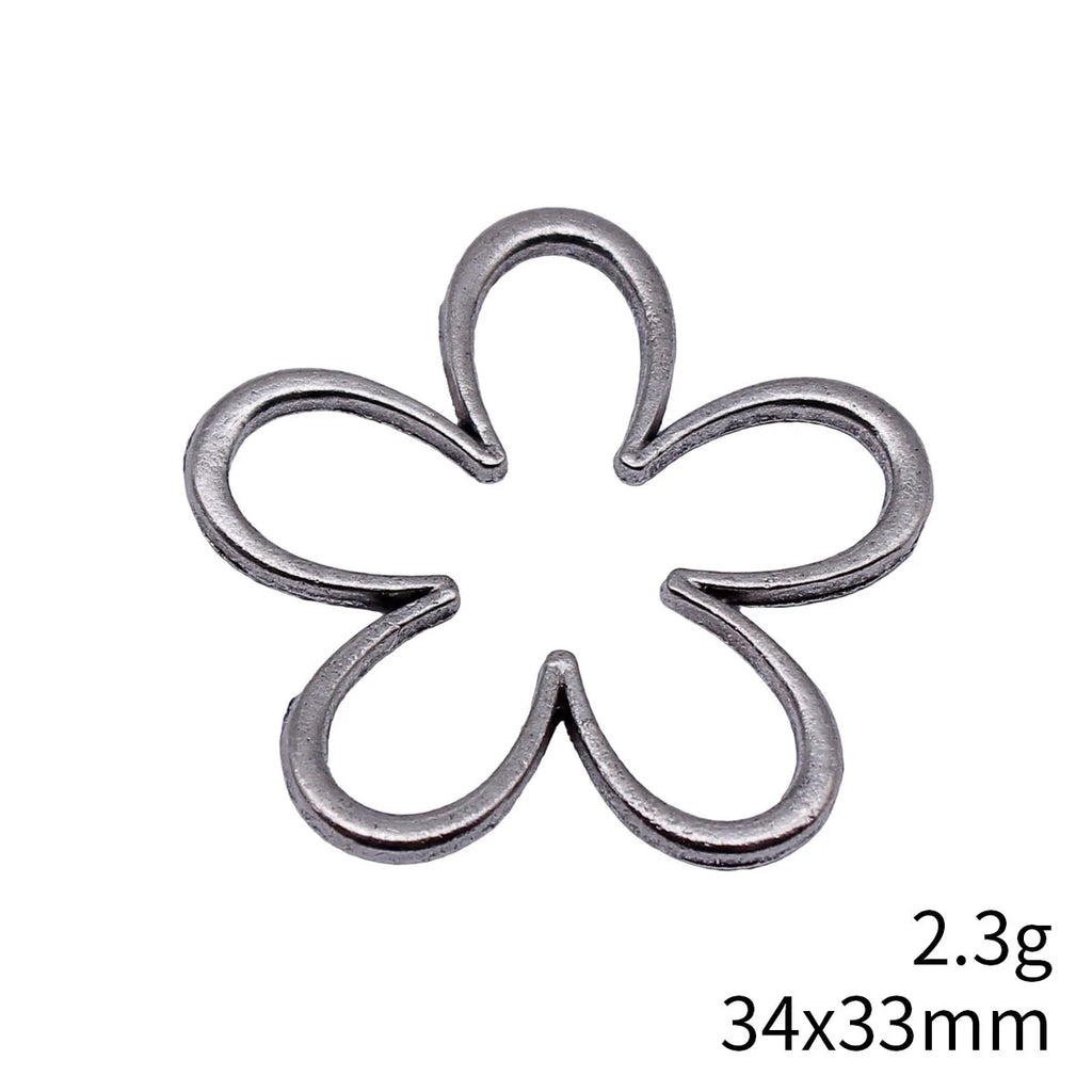 34x33mm 2.3g Multicolor Zinc Alloy Hollow Flower Charm Pendant for DIY Necklace and Bracelet Jewelry Making