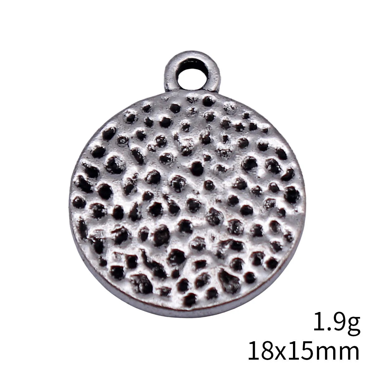 18x15mm 1.9g Multicolor Zinc Alloy Hammered Round Disc Charm Pendant for Necklace Earring Making