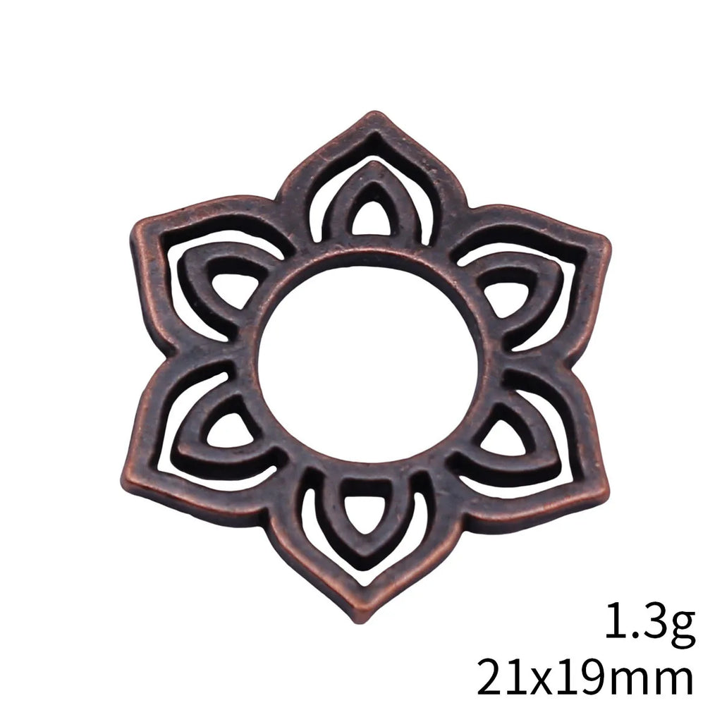 21x19mm 1.3g Multicolor Zinc Alloy Hollow Geometric Pattern Connector Charm for DIY Earrings Jewelry