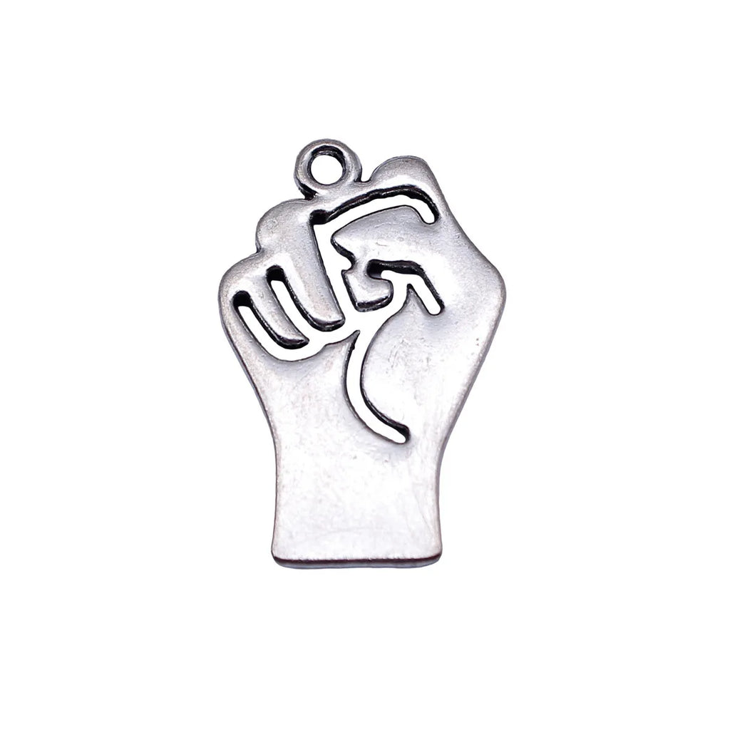 27x17mm 2.3g Antique Silver Zinc Alloy Fist Gesture Charm Pendant for DIY Necklace Bracelet Jewelry