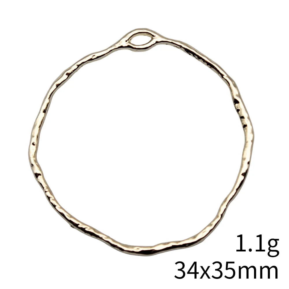 34x35mm 1.1g KC Gold Zinc Alloy Geometric Charm Pendant for DIY Necklace Earring Jewelry Making