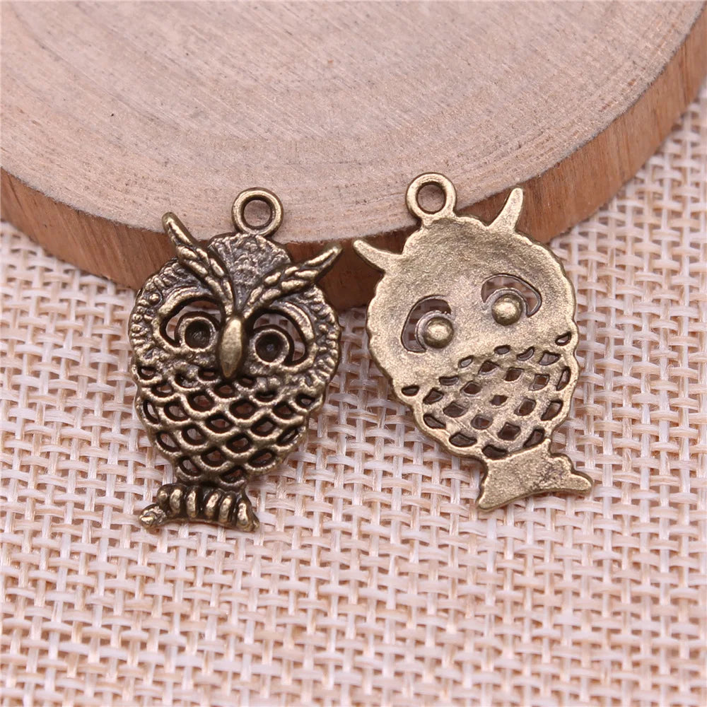 24x15mm 1.5g Multicolor Zinc Alloy Owl Cat Charm Pendant for DIY Necklace Bracelet Jewelry Making