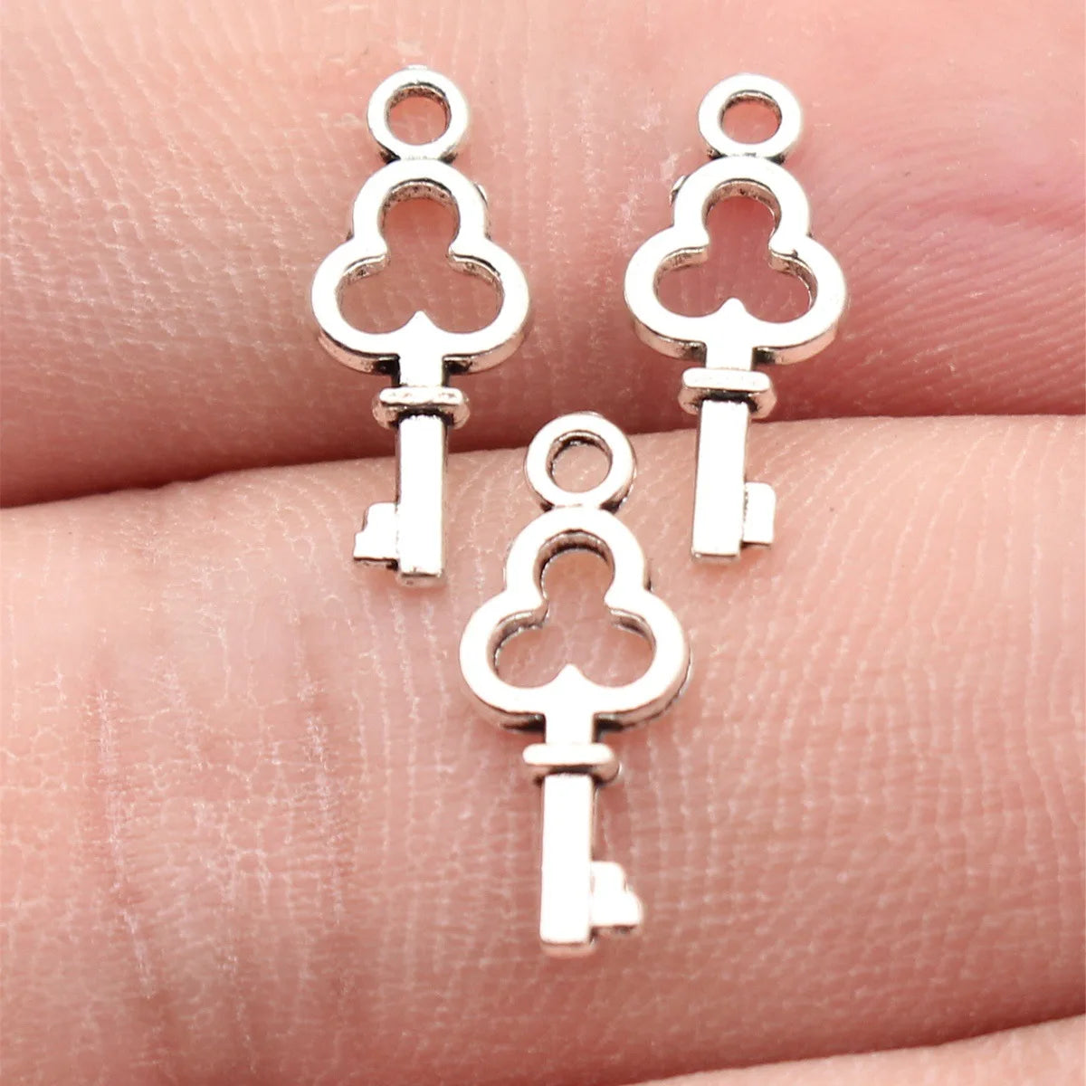 16x6.6mm 0.24g Multicolor Zinc Alloy Small Key Charm Pendant for DIY Bracelet Necklace Jewelry Making
