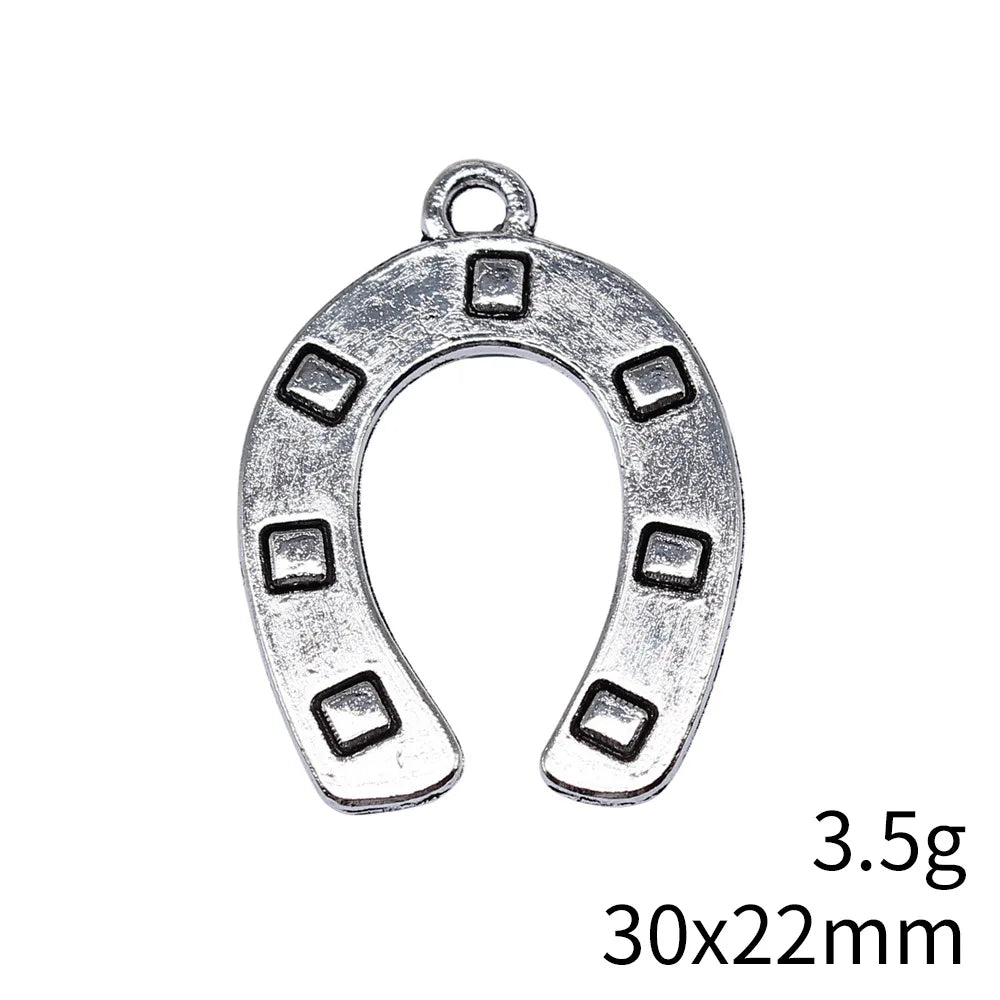 30x22mm 3.5g Antique Silver Iron Horseshoe Charm Pendant for DIY Bracelet Necklace Jewelry Making