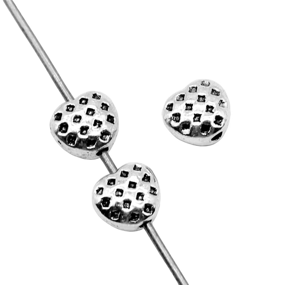 5x6mm 0.4g Antique Silver Zinc Alloy Heart Loose Metal Beads for Bracelet Jewelry Making
