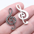 33x15mm 1.85g Antique Silver Zinc Alloy Music Note Charm Pendant for DIY Necklace Jewelry Making