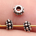 5x5x3.1mm 0.18g Antique Silver Zinc Alloy Raised Dot Round Loose Metal Beads for DIY Bracelet Making