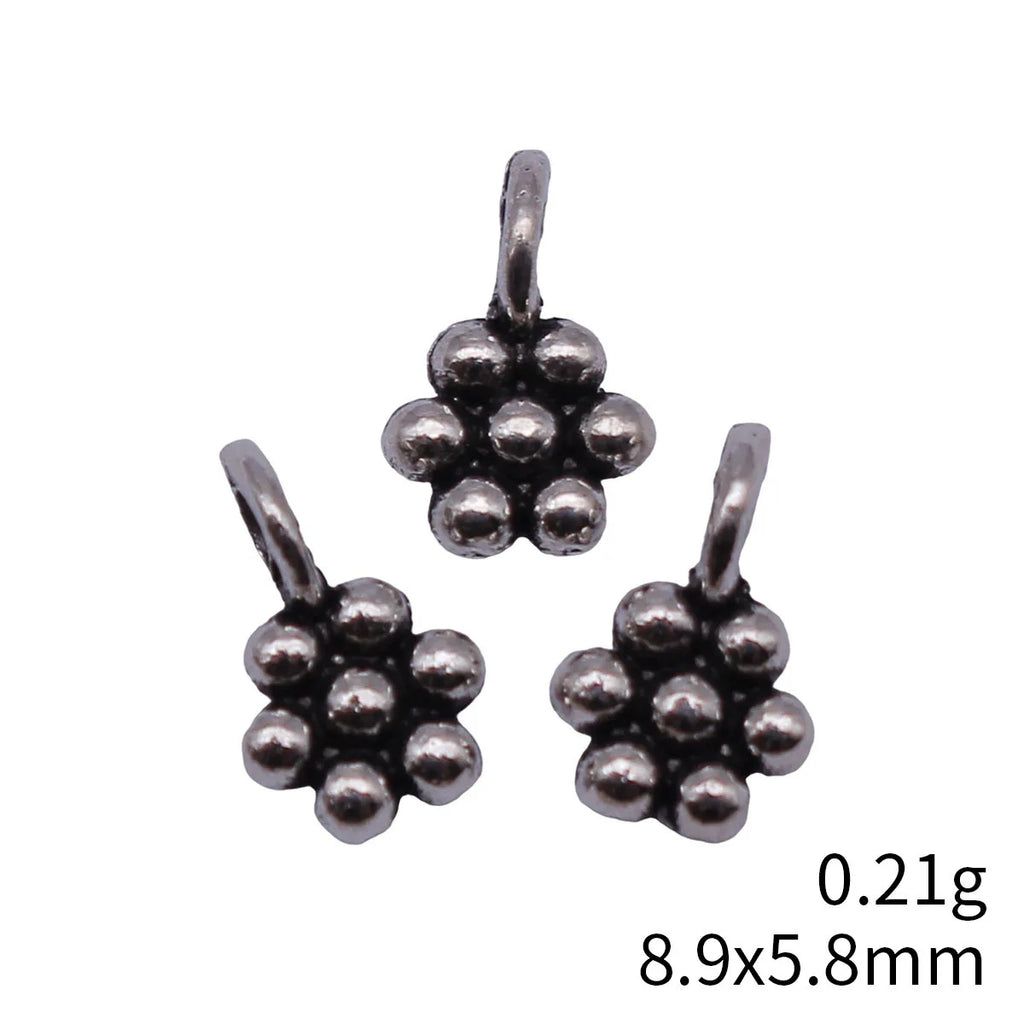 8.9x5.8mm 0.21g Multicolor Zinc Alloy Raised Dot Flower Charm Pendant for DIY Bracelet Necklace Making