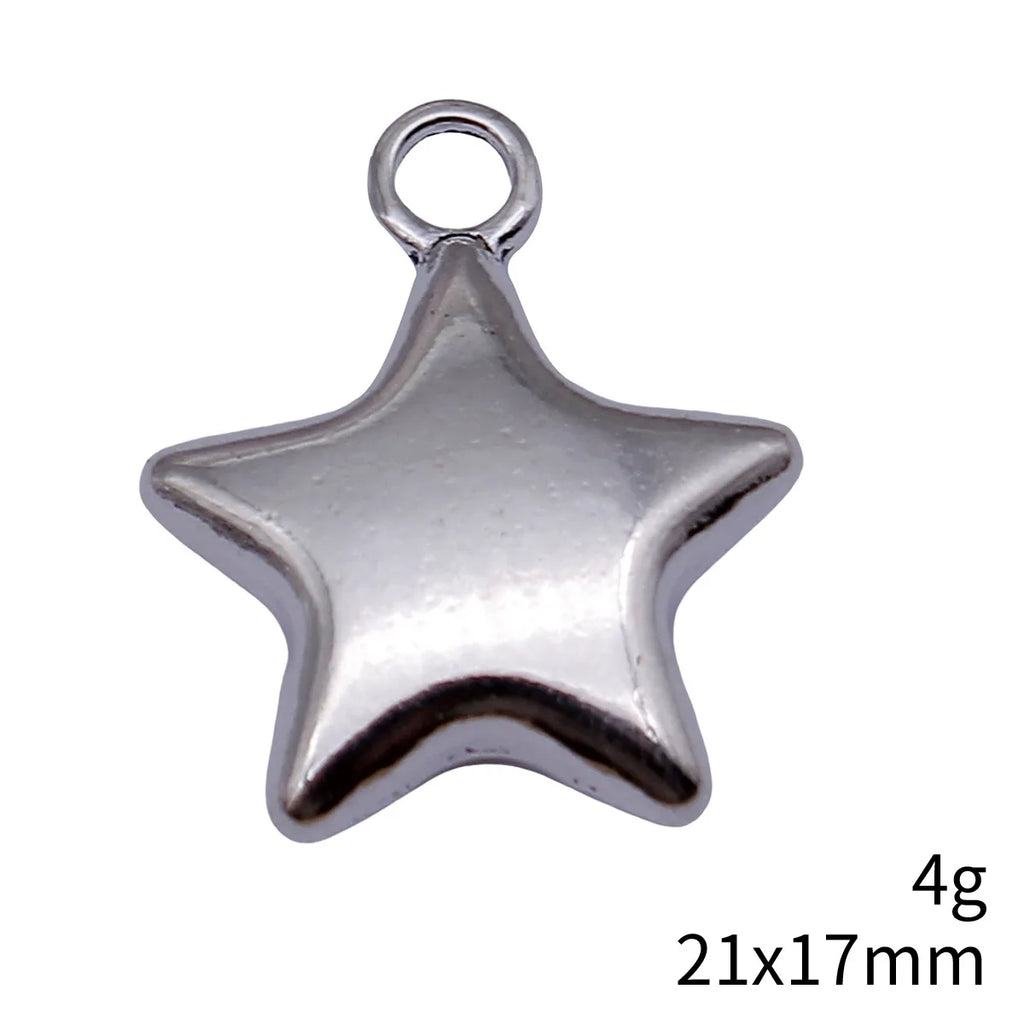 21x17mm 4g Multicolor Zinc Alloy Star Charm Pendant for DIY Necklace and Bracelet Jewelry Making