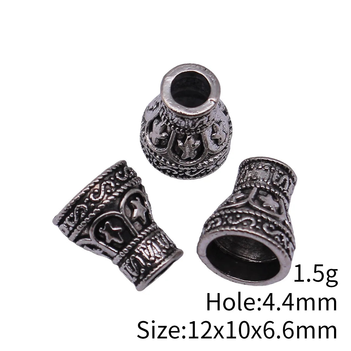12x10x6.6mm 1.5g Antique Silver Zinc Alloy Star Tassel Cap Jewelry Findings for DIY Tassel Earring Making