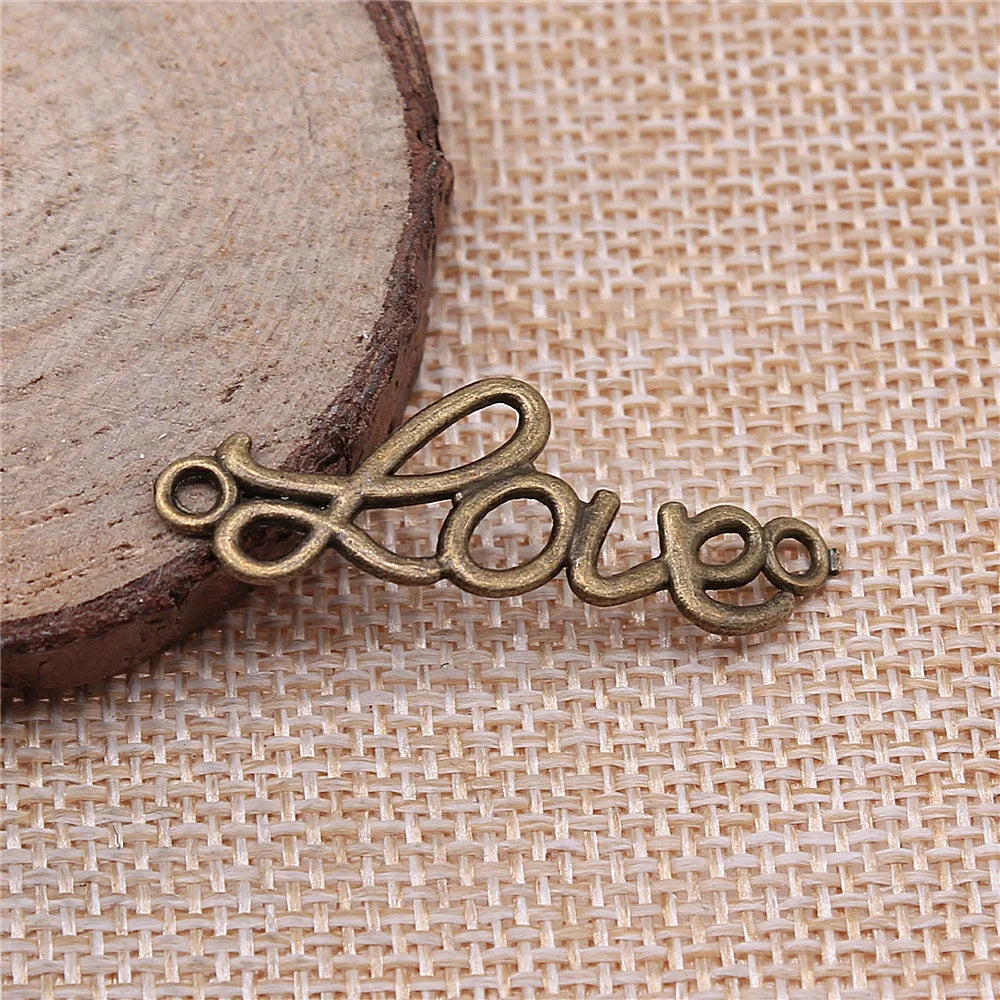 37x14mm 1.5g Multi Color Zinc Alloy love Letter Connector Charm for DIY Bracelet Jewelry Making