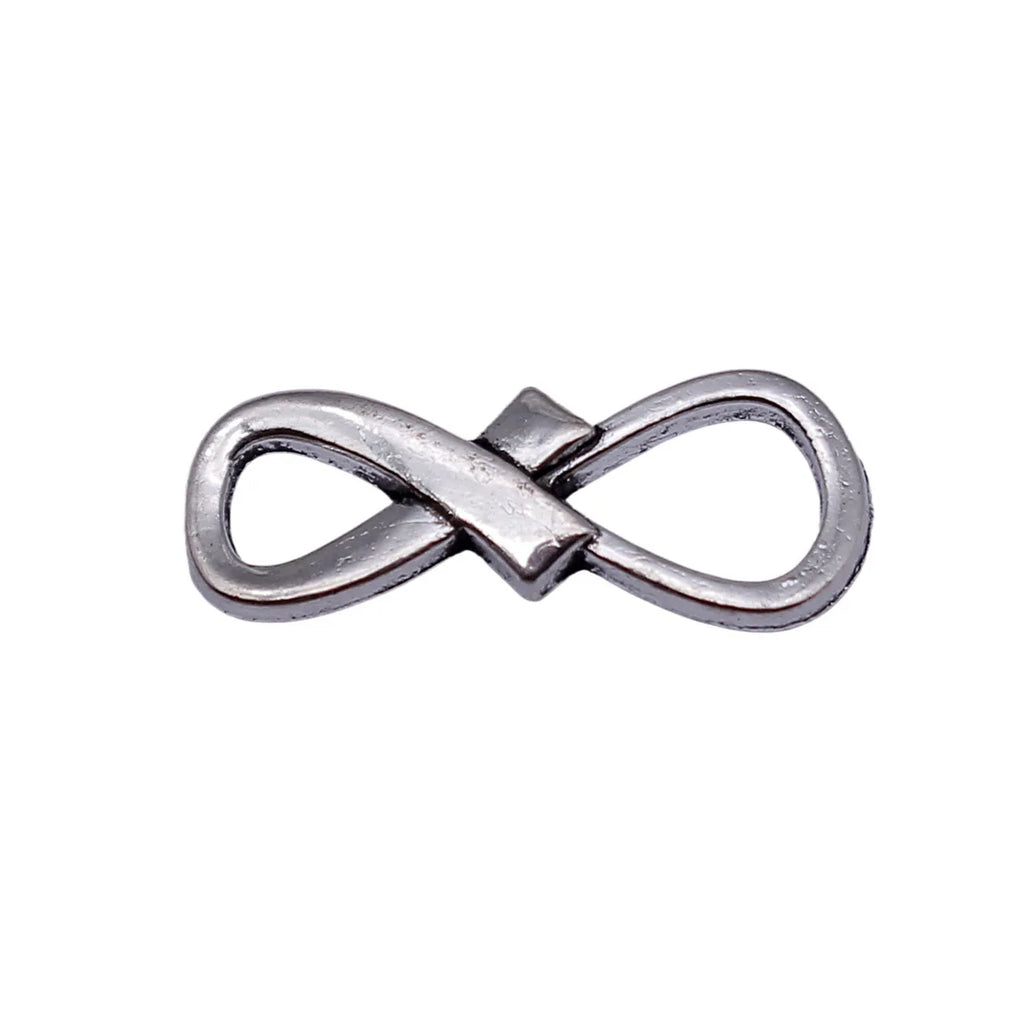 20x8mm 0.82g Antique Silver Zinc Alloy Ribbon Infinity Symbol Connector Charm for DIY Bracelet Jewelry