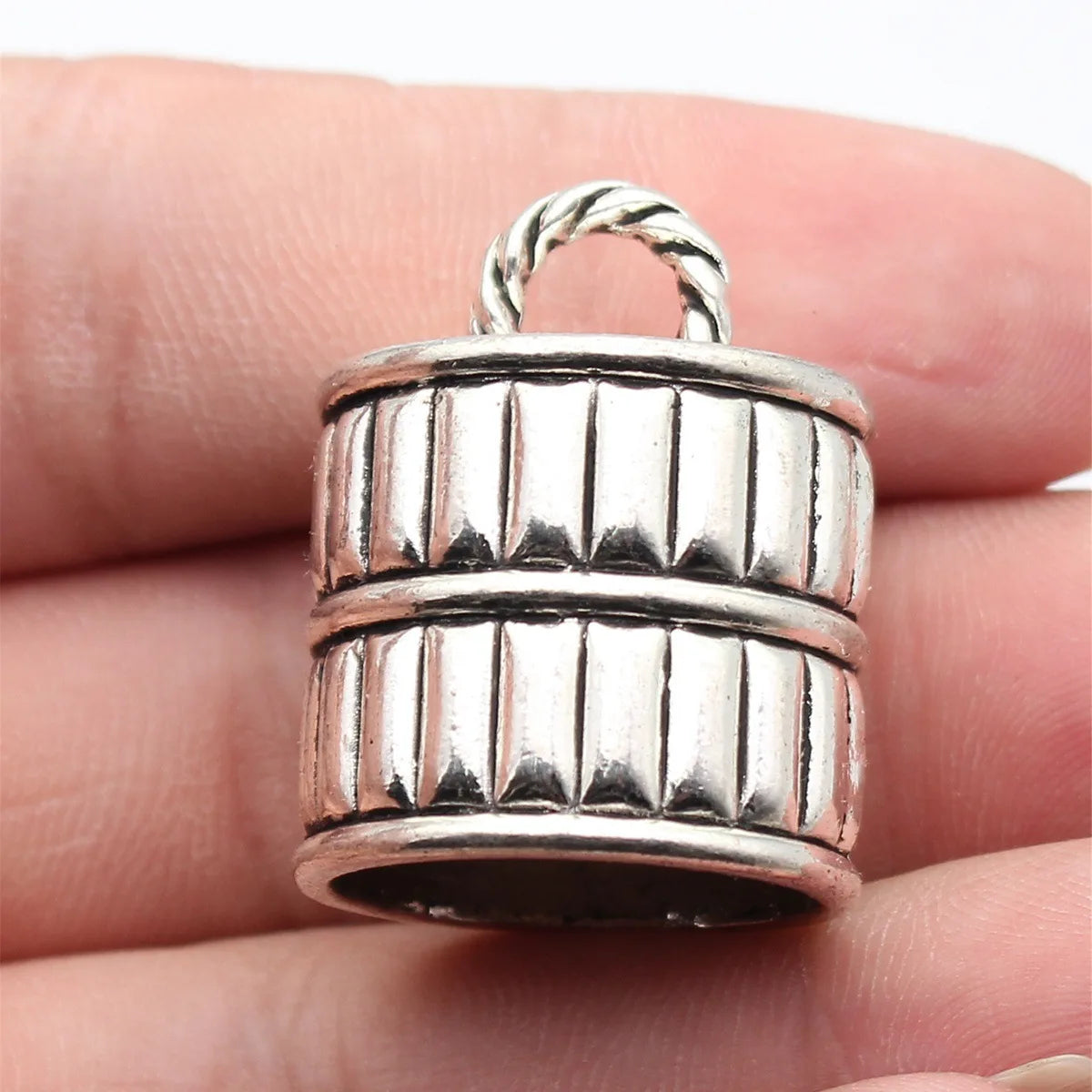 31x24x24mm 18.5g Antique Silver Zinc Alloy Rope End Caps Cord End Findings for DIY Jewelry Making