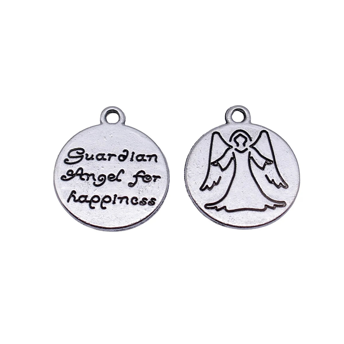 20x18mm 1.9g Antique Silver Zinc Alloy Happiness Guardian Angel Charm Pendant for DIY Jewelry Making