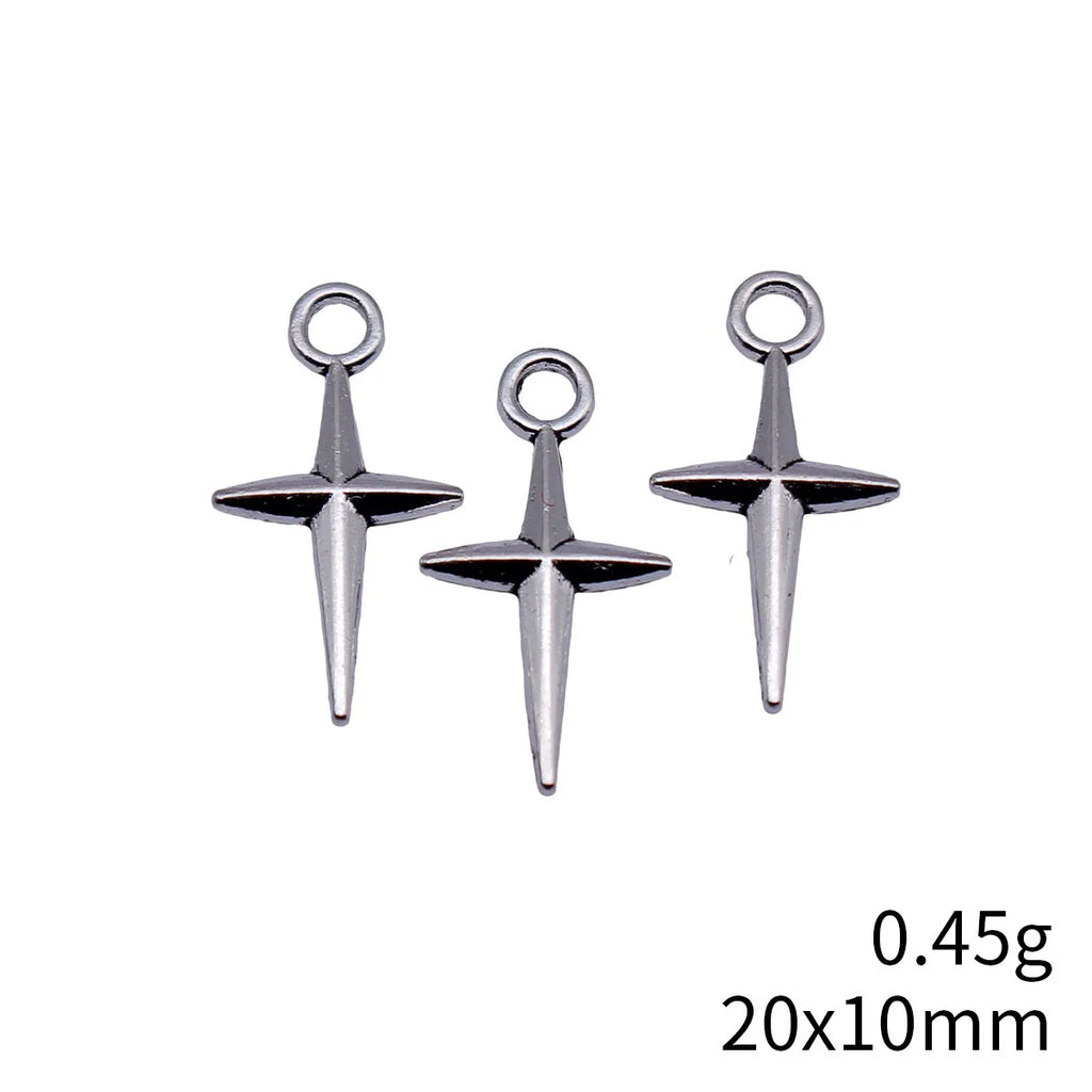 20x10mm 0.45g Multicolor Zinc Alloy Cross Star Charm Pendant for DIY Necklace Bracelet Jewelry