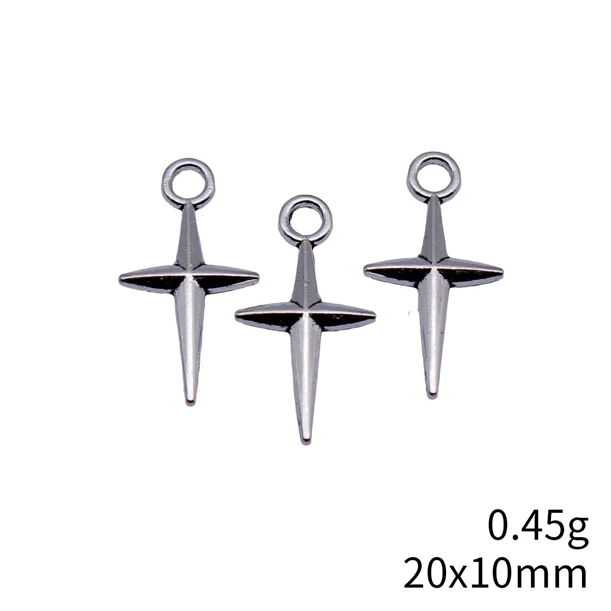 20x10mm 0.45g Multicolor Zinc Alloy Cross Star Charm Pendant for DIY Necklace Bracelet Jewelry