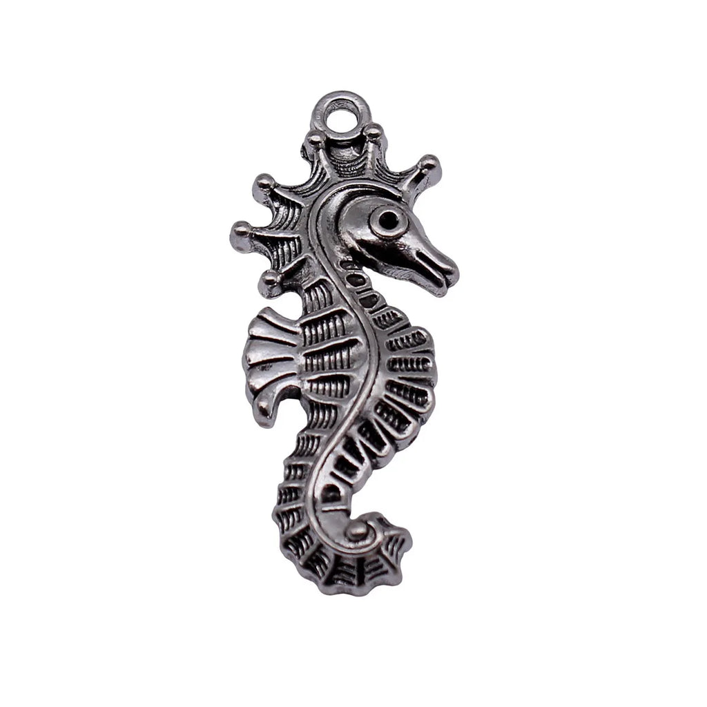 38x16mm 2.9g Antique Silver Zinc Alloy Seahorse Charm Pendant for Necklace Bracelet Jewelry Making