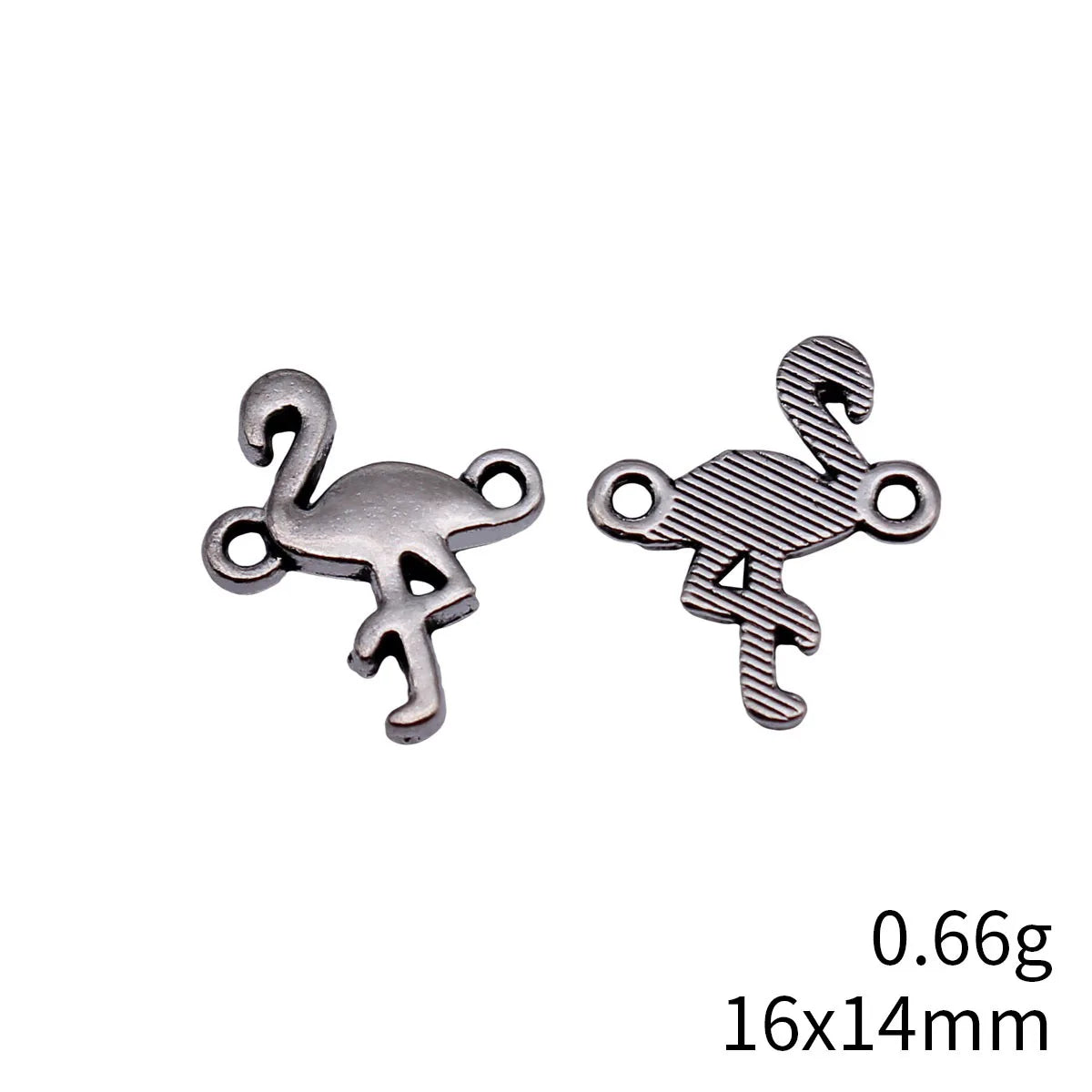 16x14mm 0.66g Antique Silver Zinc Alloy Flamingo Bird Connector Charm for DIY Bracelet Jewelry Making