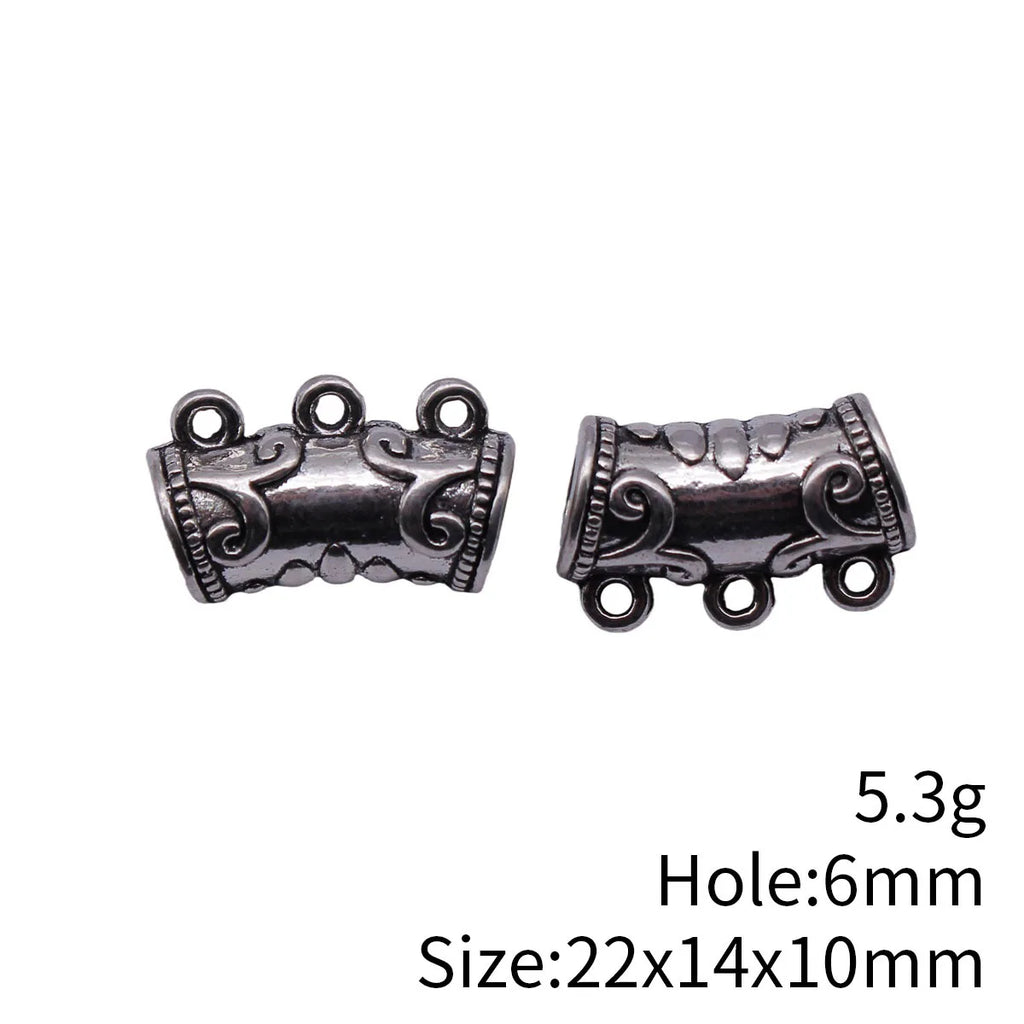22x14x10mm 5.3g Antique Silver Zinc Alloy Vine Texture Three-Way Pendant Bail Connector for DIY Necklaces