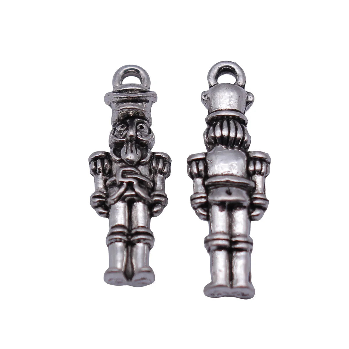 23x7.8mm 1.6g Antique Silver Zinc Alloy Nutcracker Soldier Charm Pendant for DIY Holiday Jewelry