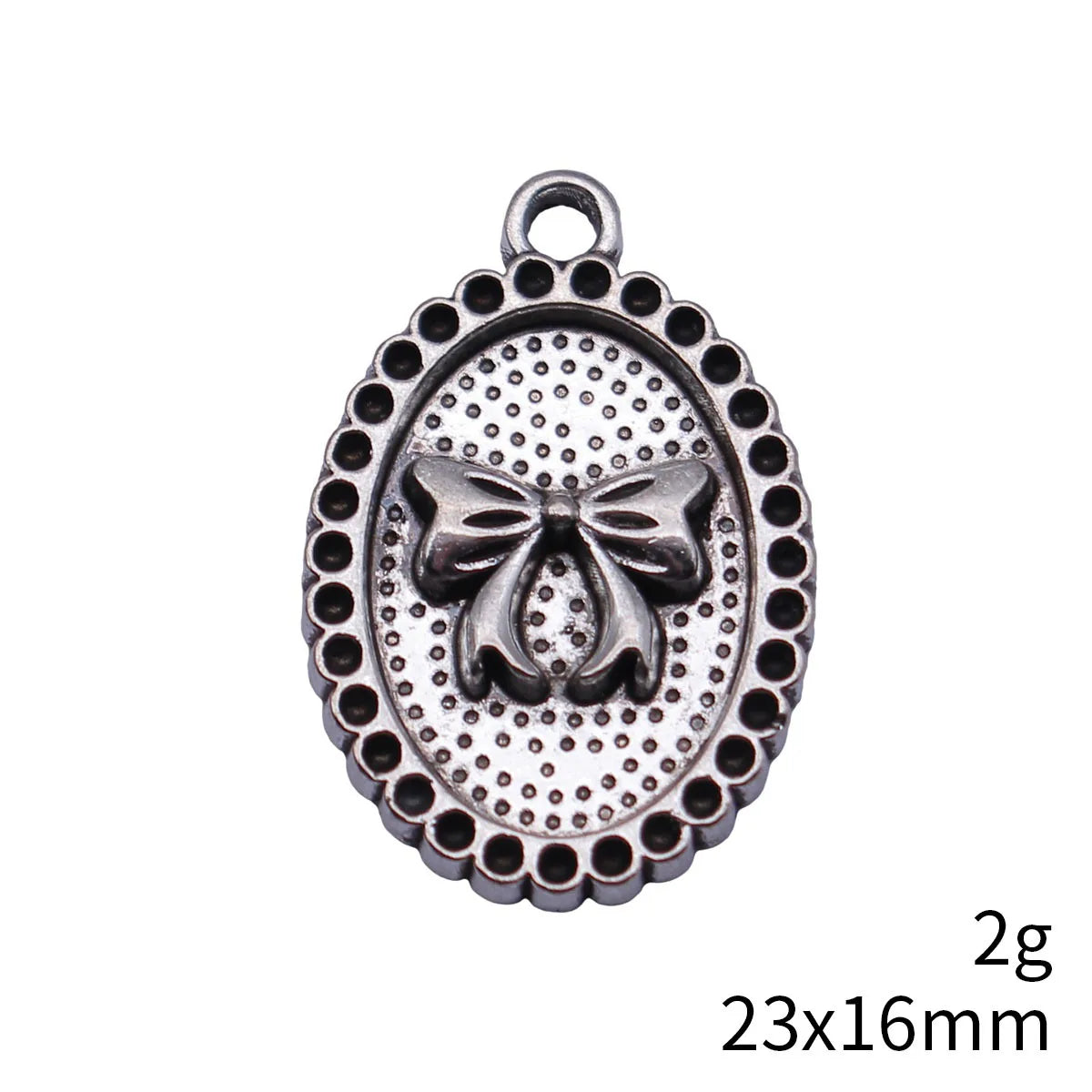 23x16mm 2g Antique Silver Zinc Alloy Bow Oval Tag Butterfly Charm Pendant for DIY Necklace Bracelet Making