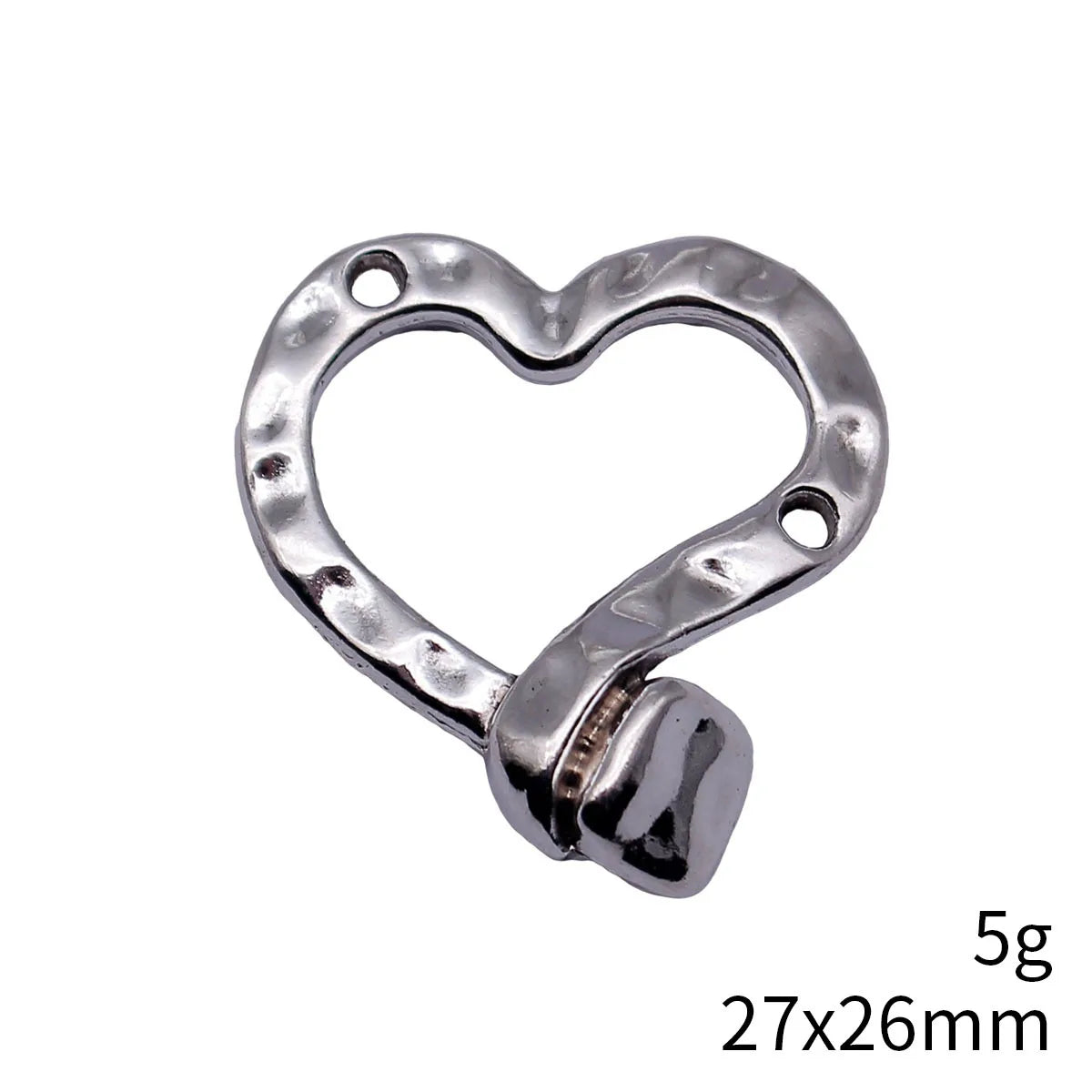 27x26mm 5g Multicolor Zinc Alloy Hammered Nail Heart Connector Charm for DIY Bracelet Earrings