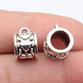 14x11x9.4mm 2.2g Antique Silver Zinc Alloy Heart Pattern Large Hole Three-Way Bail Connector for DIY Jewelry