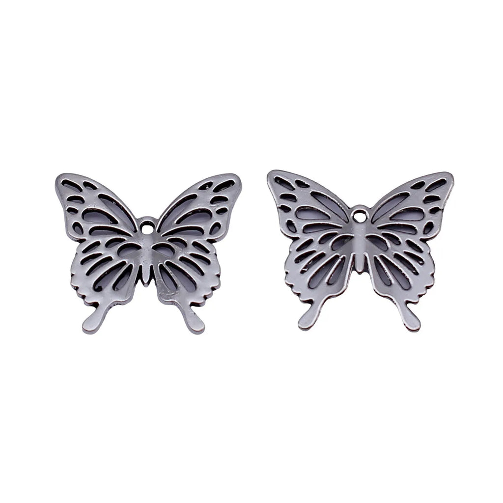 21x19mm 1.1g Antique Silver Zinc Alloy Butterfly Charm Pendant for DIY Necklace Bracelet Jewelry Making