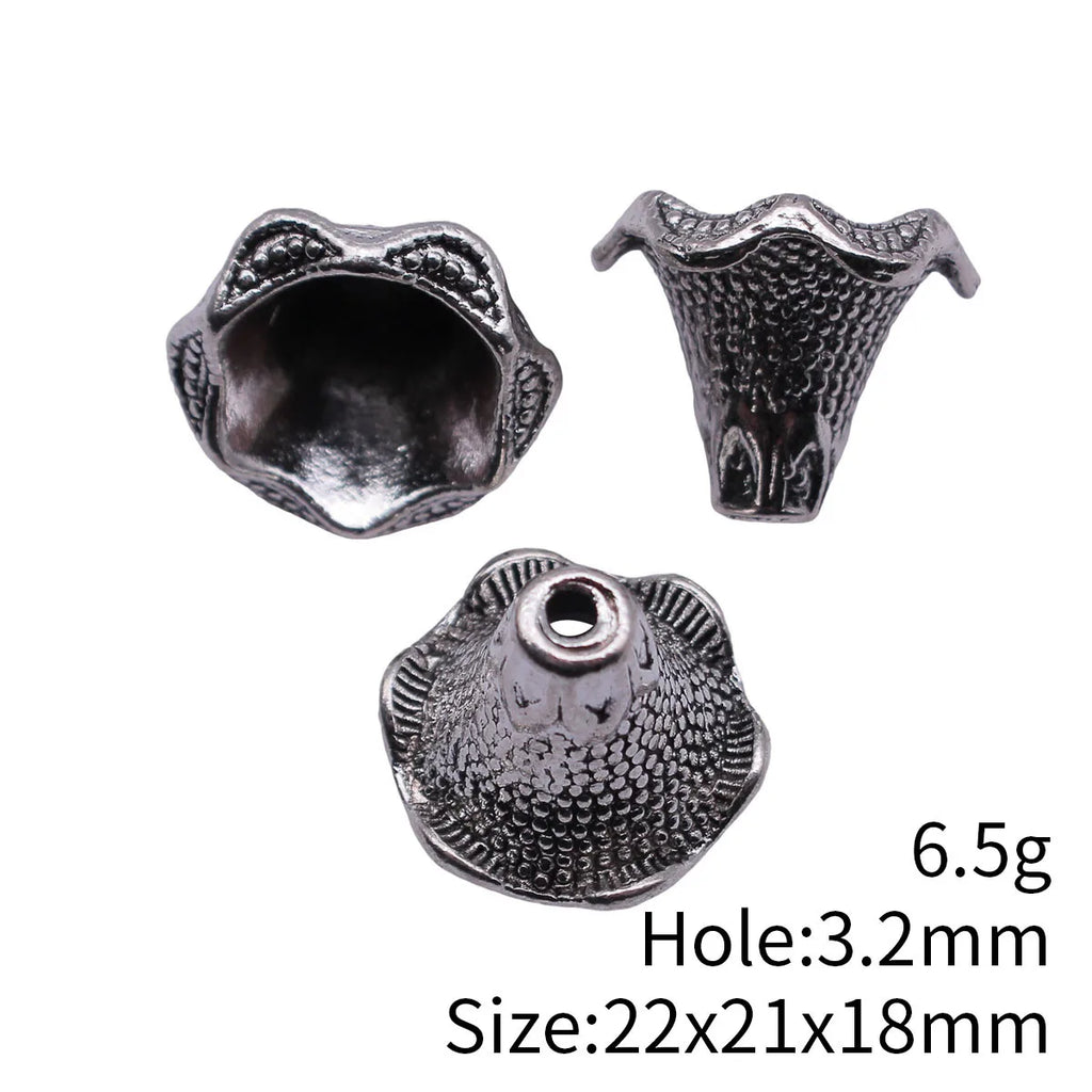 22x21x18mm 6.5g Multicolor Zinc Alloy Trumpet Flower Bead Cap Tassel Cap Findings for DIY Earrings