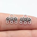 13x11mm 0.58g Antique Silver Zinc Alloy Flower Connector Charm for DIY Earrings Jewelry Making