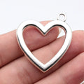 42x39mm 12.2g Antique Silver Zinc Alloy Hollow Heart large charm pendant for DIY necklace jewelry making