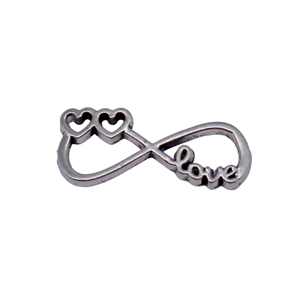 20x8.6mm 0.67g Antique Silver Zinc Alloy LOVE Heart Infinity Symbol Connector Charm for Bracelet Making