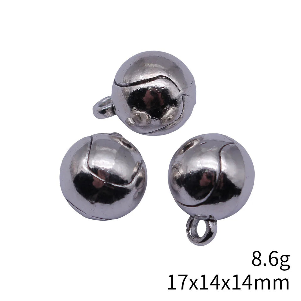 17x14x14mm 8.6g Antique Silver Zinc Alloy 3D Tennis Ball Charm Pendant for DIY Sports Jewelry Making