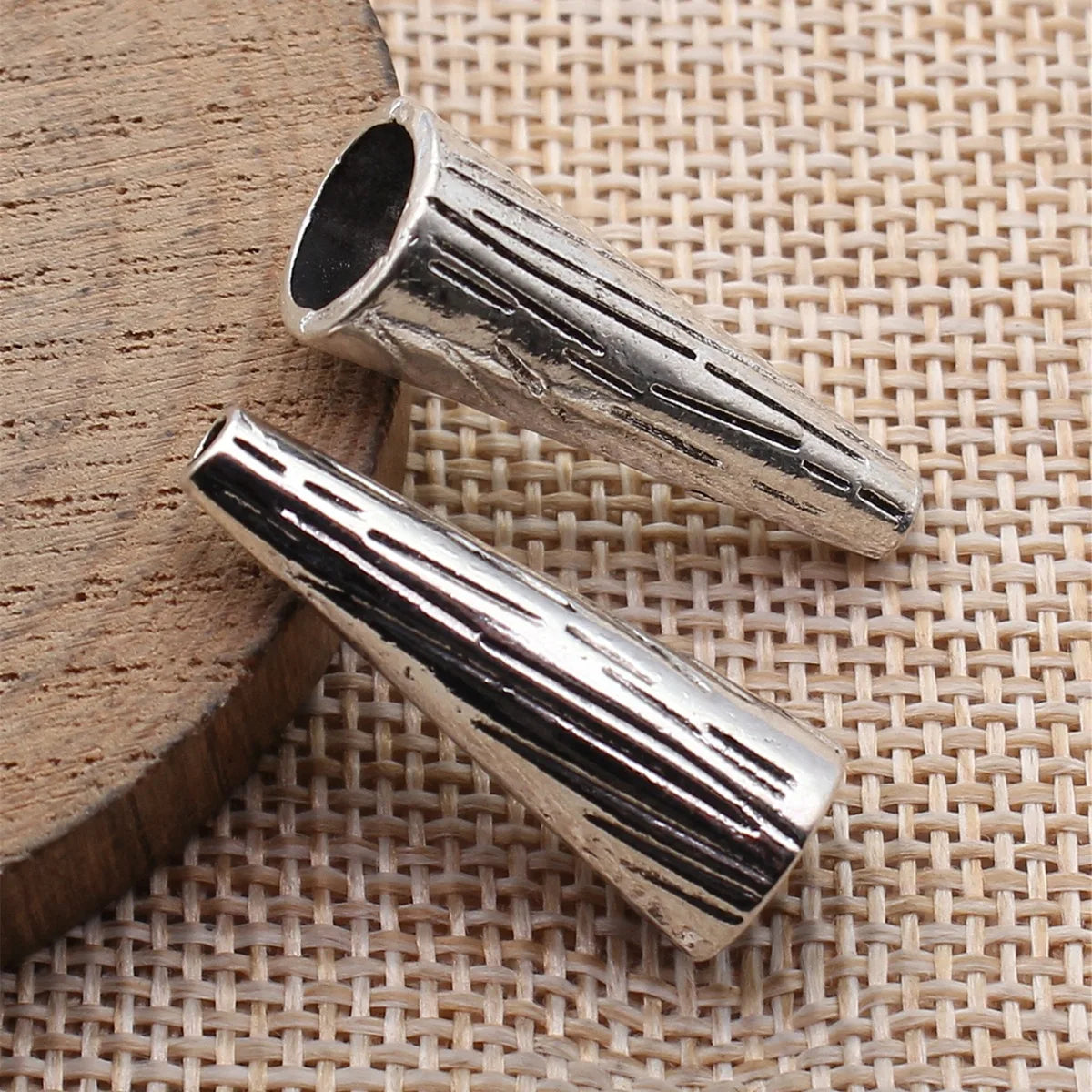 28x11x10mm 2.5g Antique Silver Zinc Alloy Striped Cone Tassel Cap Jewelry Findings for DIY Earrings