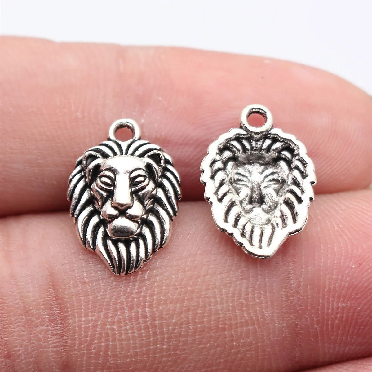 17x12mm 0.67g Antique Silver Zinc Alloy Lion Head Charm Pendant for DIY Necklace Bracelet Making