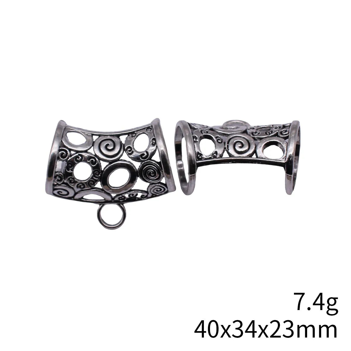 40x34x23mm 7.4g Antique Silver Zinc Alloy Swirl Scarf Buckle Jewelry Findings for DIY Accessory Making