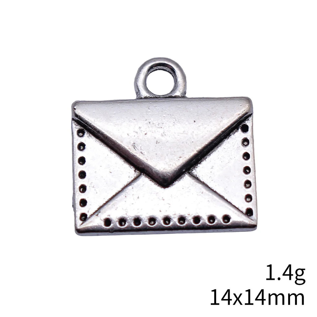 14x14mm 1.4g Multicolor Zinc Alloy Envelope Charm Pendant for DIY Bracelet Necklace Jewelry Making