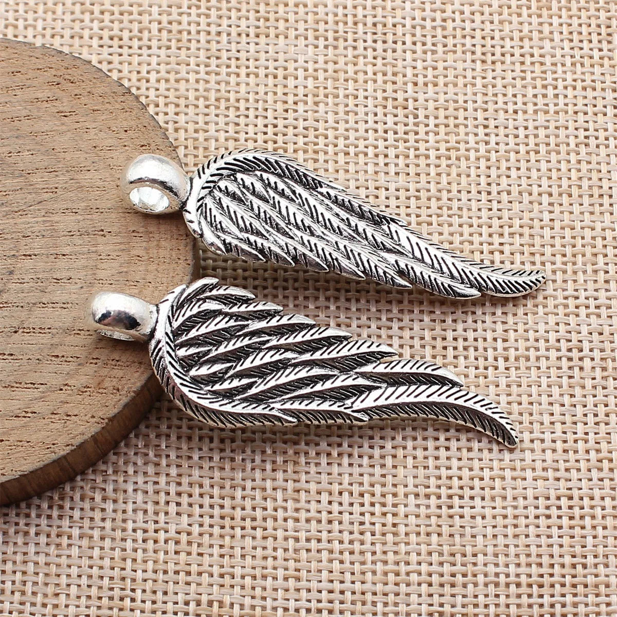 56x18mm 5.4g Antique Silver Zinc Alloy Wing Charm Pendant for DIY Necklace Bracelet Jewelry Making