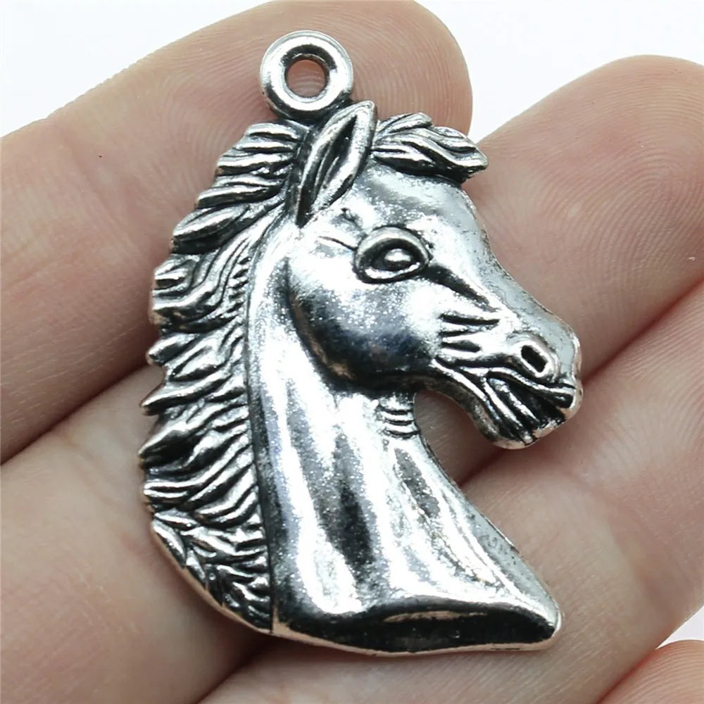 43x29mm 5g Multicolor Zinc Alloy Horse Head Charm Pendant for DIY Necklace Bracelet Jewelry