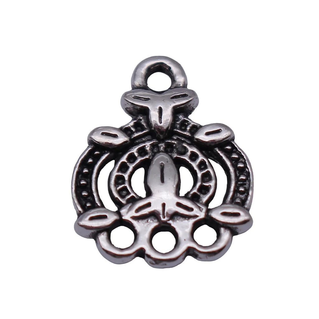 16x13mm 0.94g Blackened Silver Tone Zinc Alloy Earring Connector Charm Jewelry Findings for DIY Earrings