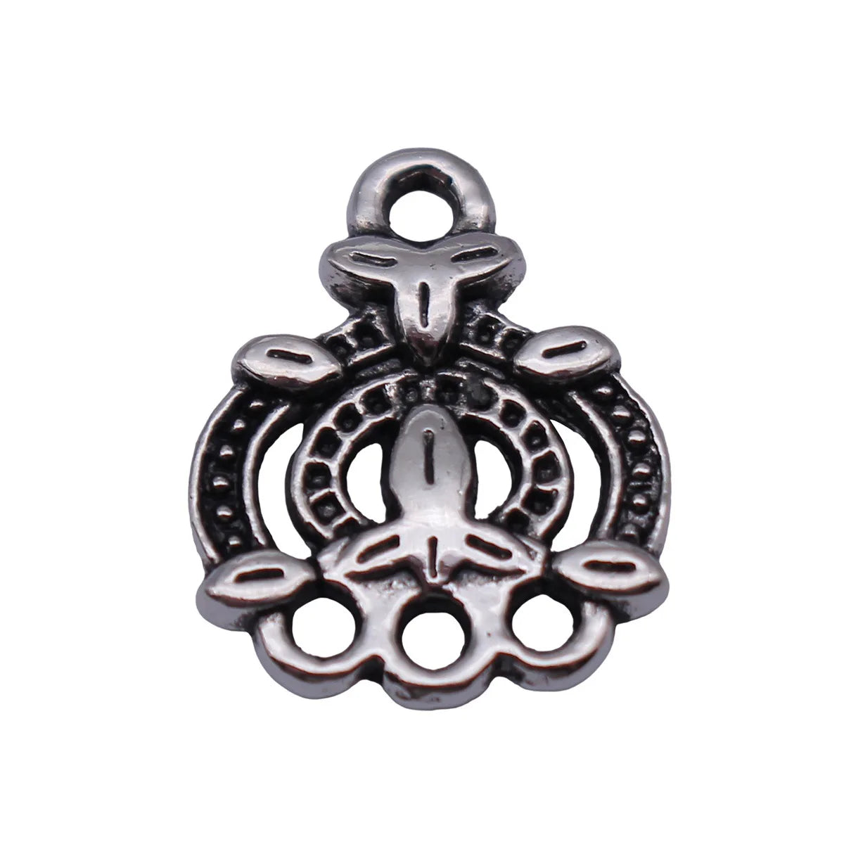 16x13mm 0.94g Blackened Silver Tone Zinc Alloy Earring Connector Charm Jewelry Findings for DIY Earrings
