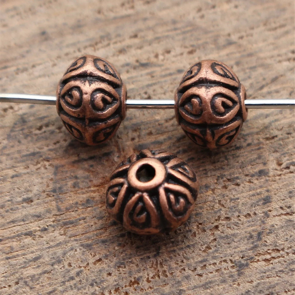 6.8x6.8x5.3mm 0.72g Multicolor Zinc Alloy Carved Heart Pattern Spacer Beads for DIY Bracelet Jewelry