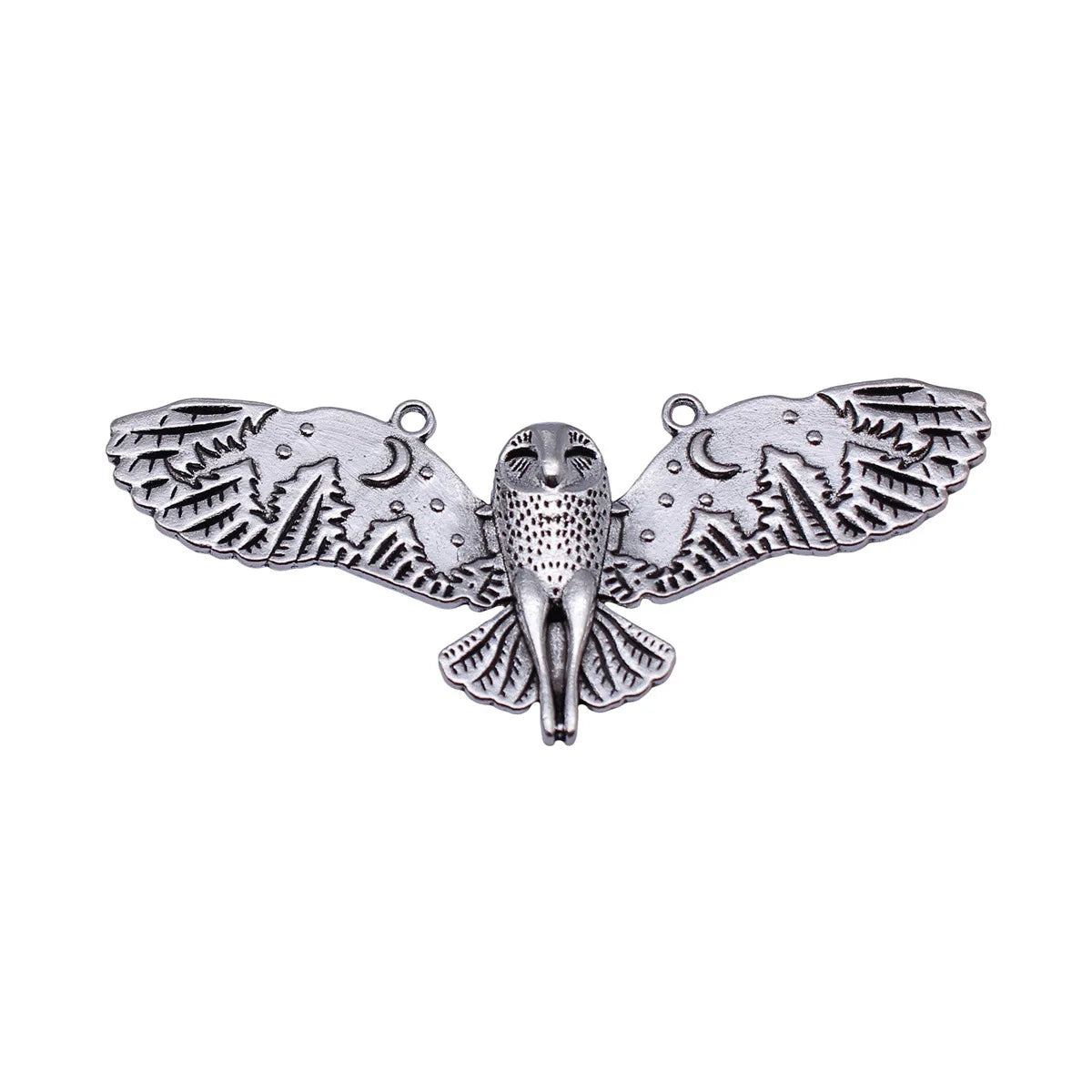 80x35mm 10.8g Antique Silver Zinc Alloy Owl Cat Charm Pendant for DIY Necklace Bracelet Jewelry Making