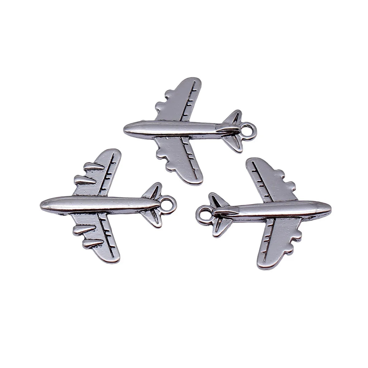 22x20mm 1.4g Antique Silver Zinc Alloy Airplane Charm Pendant for DIY Necklace and Bracelet Making