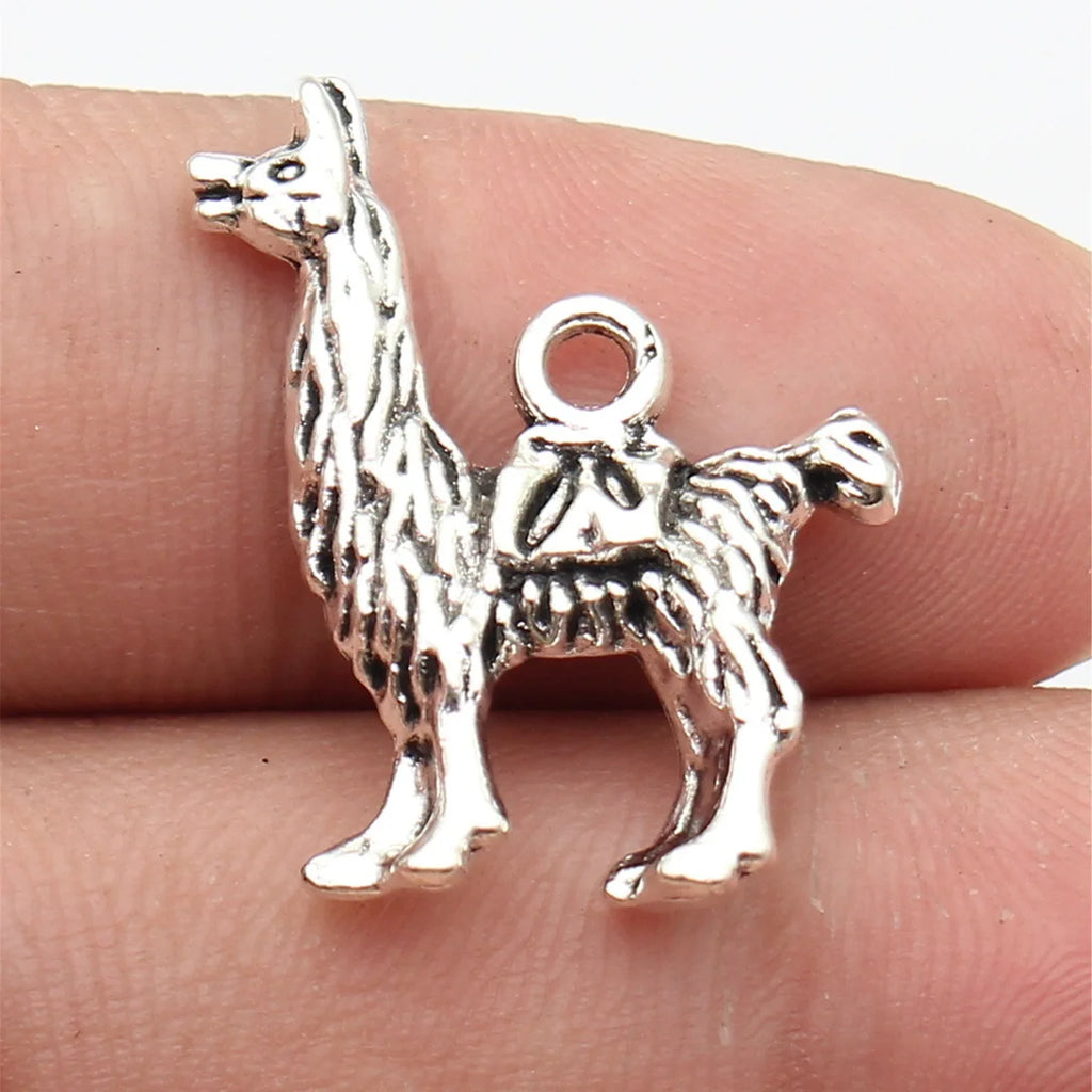 25x23mm 4.1g Antique Silver Zinc Alloy Alpaca Charm Pendant for DIY Necklace Bracelet Jewelry