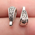 16x8.9x6.5mm 1.6g Antique Silver Zinc Alloy Carved Floral Three Hole Bail Connector for DIY Pendant Making