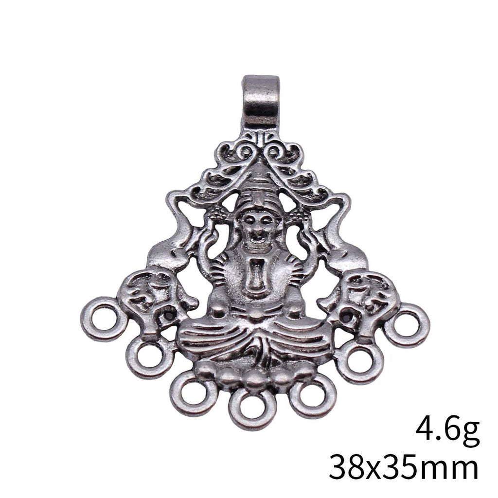 38x35mm 4.6g Multicolor Zinc Alloy Shiva Connector Charm Pendant for DIY Necklace Bracelet Jewelry